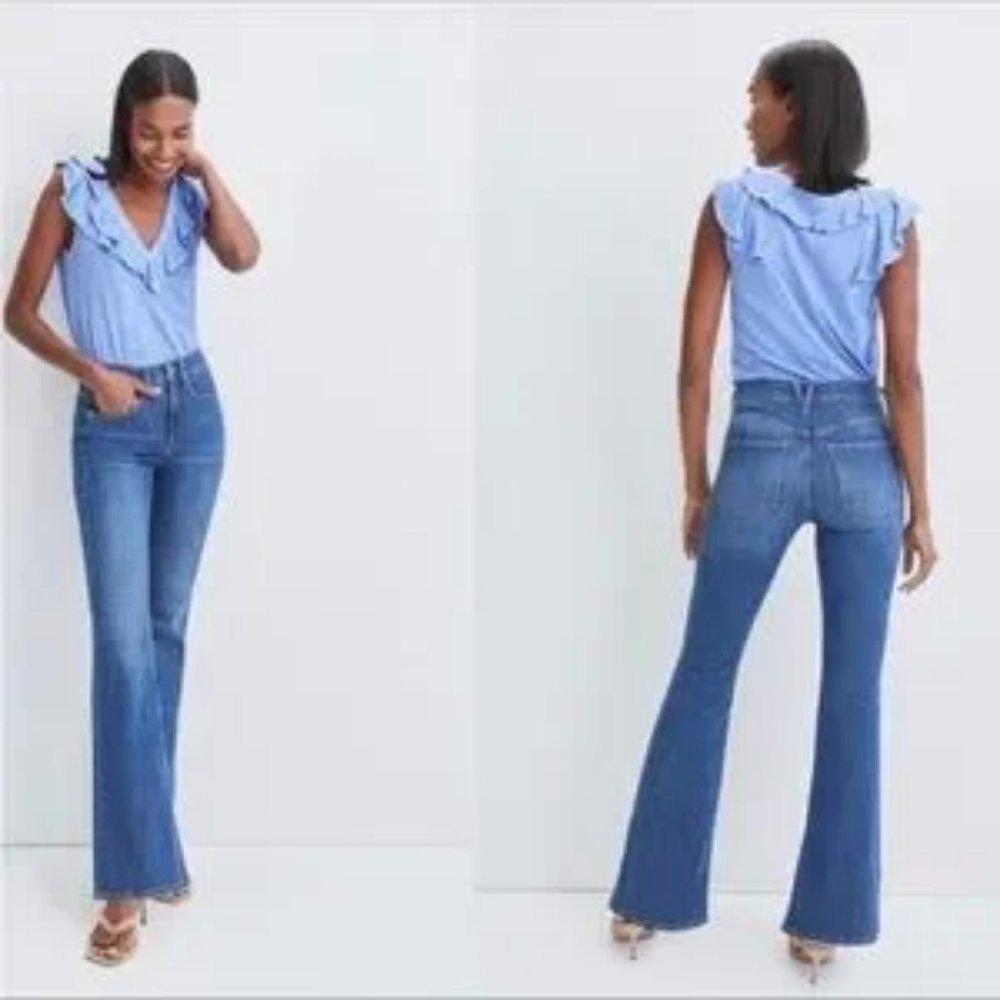 Veronica Beard Medium Blue Flare Jeans